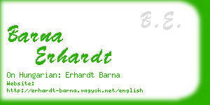 barna erhardt business card